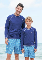 Boys Navy Long Sleeve Cabana Rashguard
